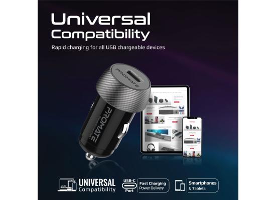 Promate PowerDrive-PD20/ 20W Mini Car Charger with Power Delivery 